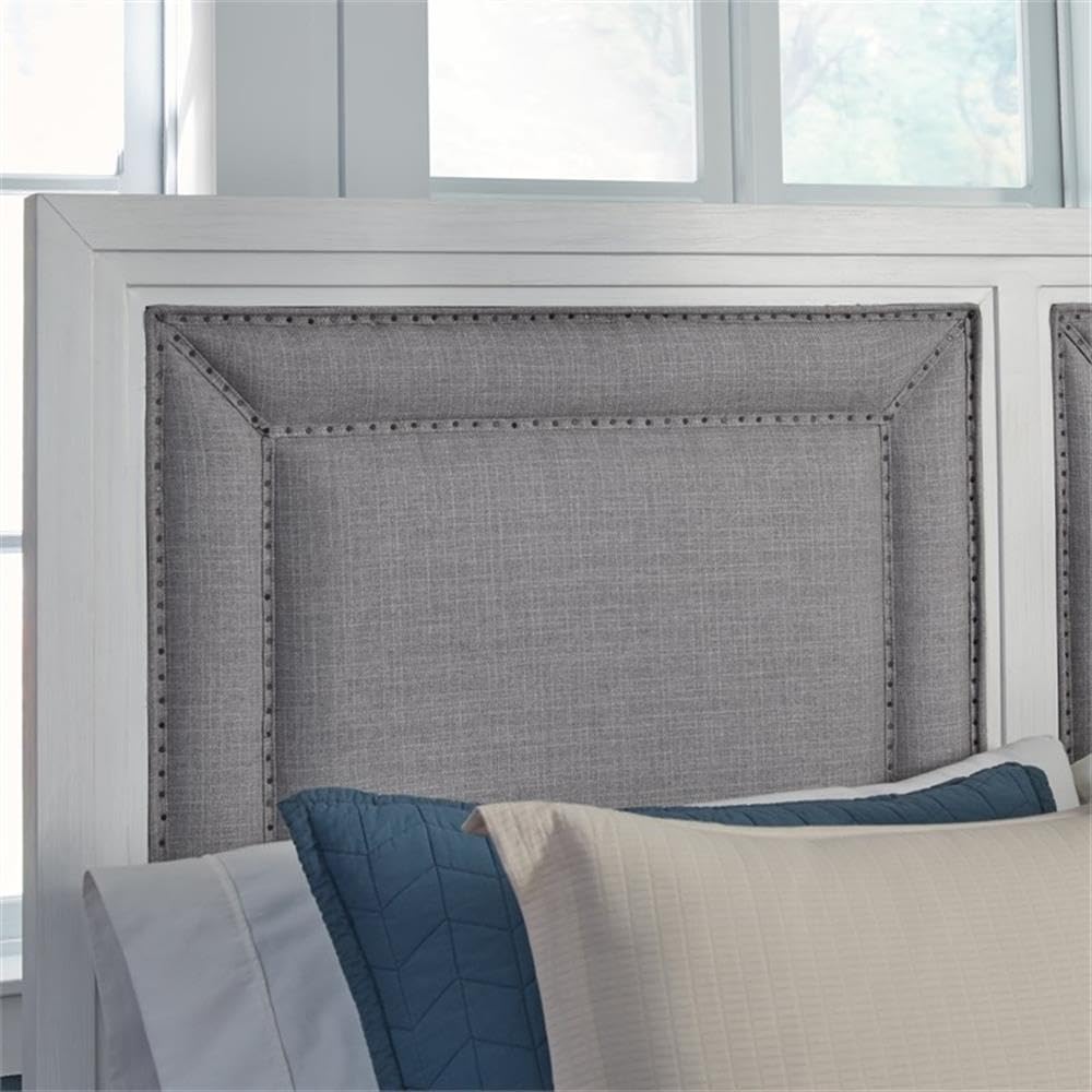 American Woodcrafters Dunescape 63&Quot; W Wood Queen Upholstered Headboard In White