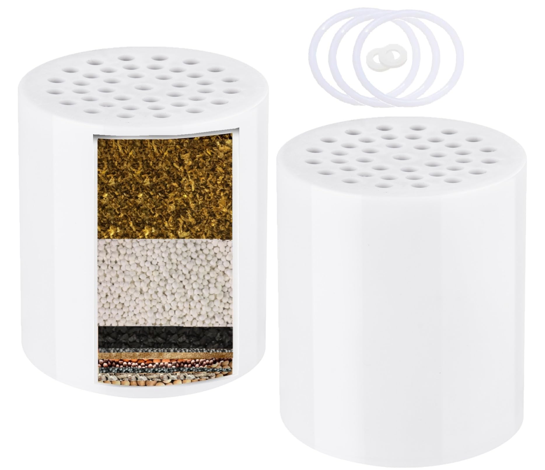 Heavy Duty Shower Filter Replacement Cartridge 2 Pcs, Shower Head Filter Refill Cartridge, for Hard Water Chlorine Heavy Metal I
