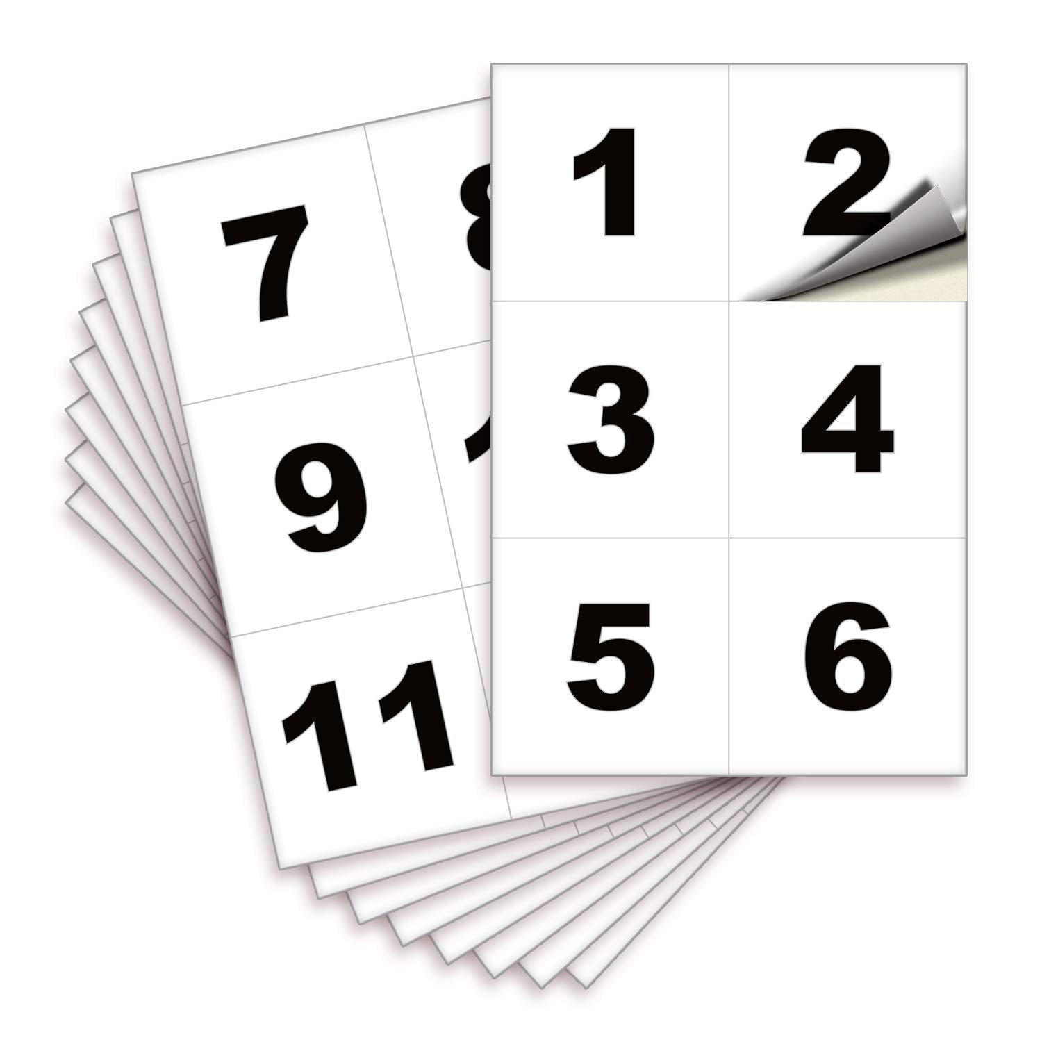 Isyfix White Consecutive Number Stickers - 1 To 50, 3-Inch, 1 Set - Vinyl Self Adhesive Premium Decal, Ideal For Inventory, Stor