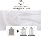 100% Egyptian Cotton Pillow Protectors Set Of 4, 600 Thread Count King Size Bed Pillow Cases With Zipper, Sateen Weave Cooling P
