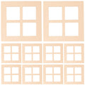 DOITOOL Dollhouse Wooden Windows 10PCS Square Miniature Window Frame Dollhouse Furniture Mini Window Tiny Wooden Window Models D