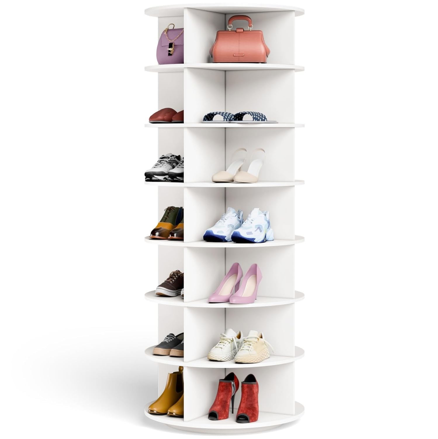 The Artment 7 Tiertwist Rotating Organizer Tower | 360 Swivel MultiPurpose Storage Rack For Shoes, Makeup, Skincare, Pantry It