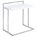Coaster Home Furnishings Dani Rectangular Snack Table with Metal Base White and Chrome