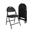 Cosco Commercial Xl Smartfold Fabric Padded Chair, 4-Pack, Black