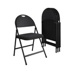 Cosco Commercial Xl Smartfold Fabric Padded Chair, 4-Pack, Black