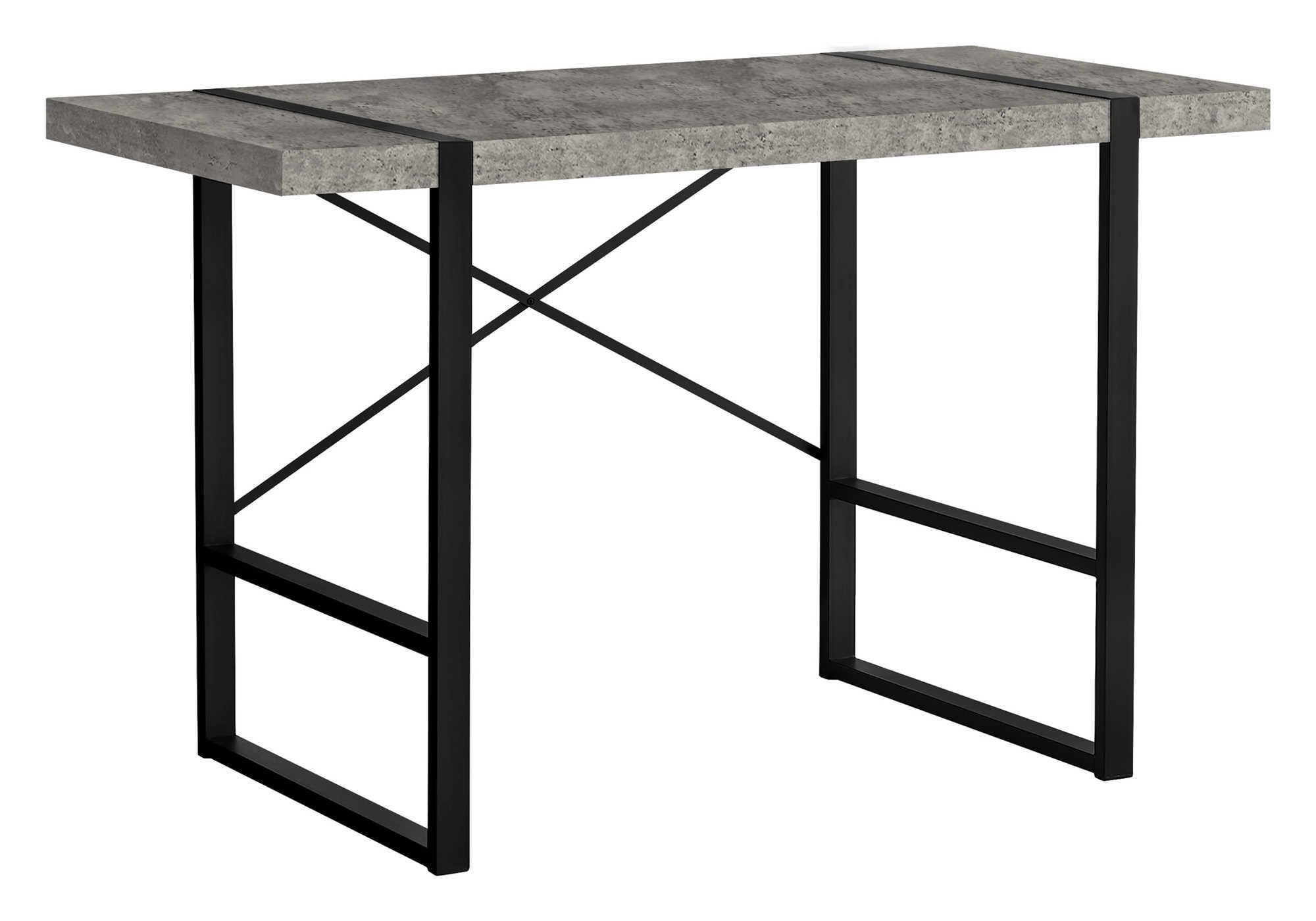Monarch Specialties I 7661 Computer Desk, Home Office, Laptop, 48' L, Work, Metal, Laminate, Grey, Black, Contemporary, Modern