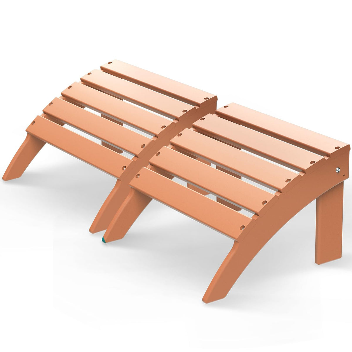 Greenvines | Limited Edition | Adirondack-Ottoman | Apricot | Folding | Set Of 4 | Hdpe Plastic | Outdoor Footrest | All Weather | Foot Rest | Foot Stool | For Adirondack Chair