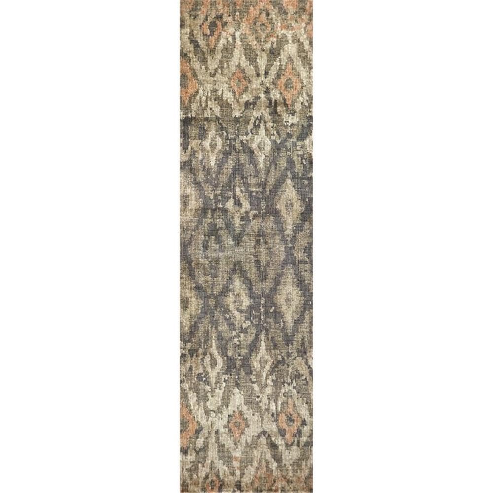 Rizzy Home Alora Decor Euphoria 2'6" X 8' Ikat/Brown/Gray/Rust/Blue Hybrid Area Rug
