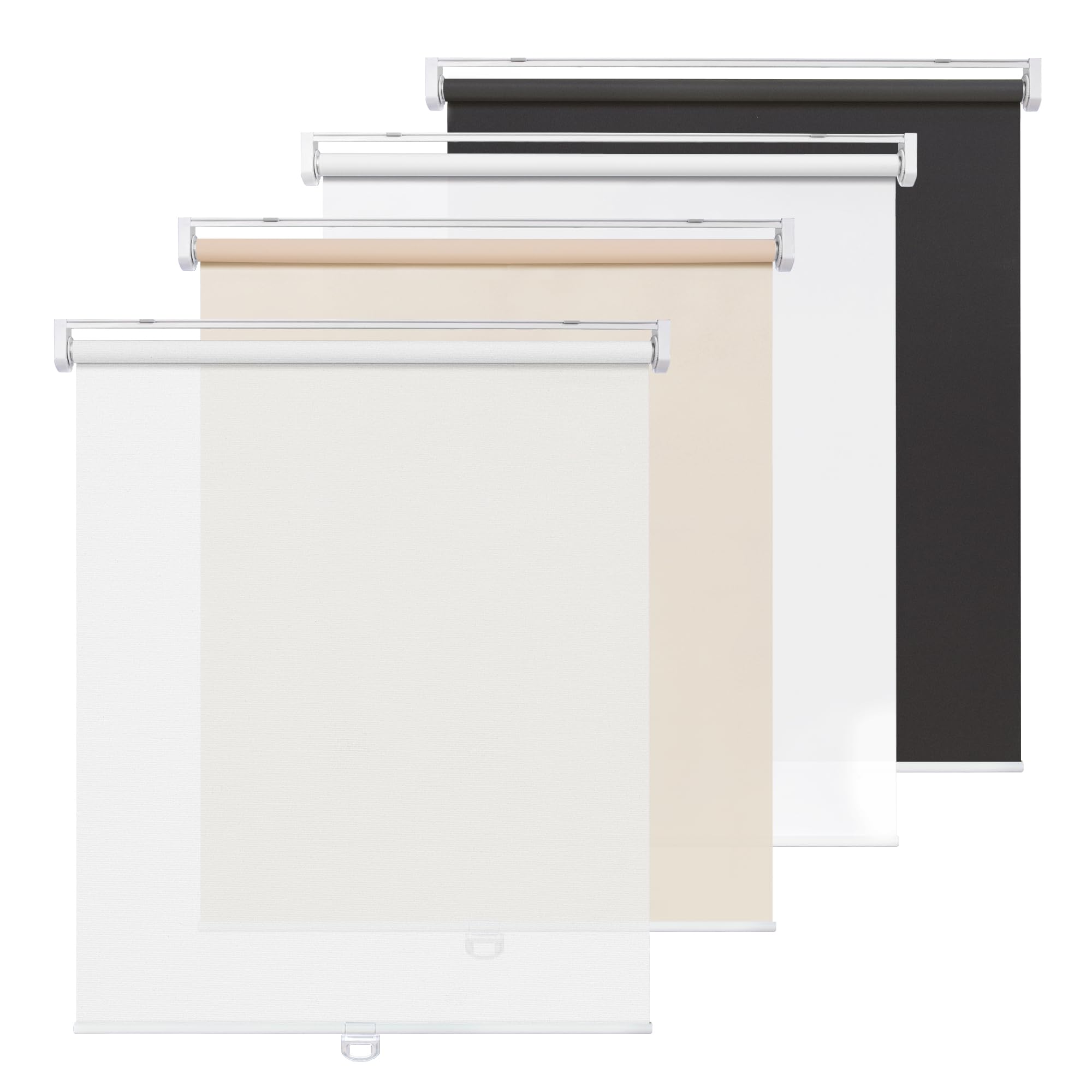 LazBlinds No Tools No Drill Cordless Roller Shades, Light Filtering Roller Blinds for Windows, Thermal Insulated UV Protection R