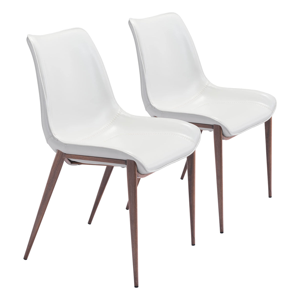 Magnus Dining Chair (Set Of 2) White & Walnut