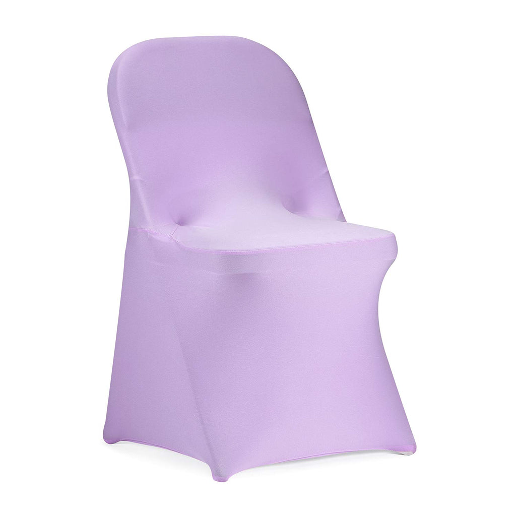 Peomeise Stretch Spandex Folding Chair Cover For Wedding Party Dining Banquet Event (Lavender,25Pcs)