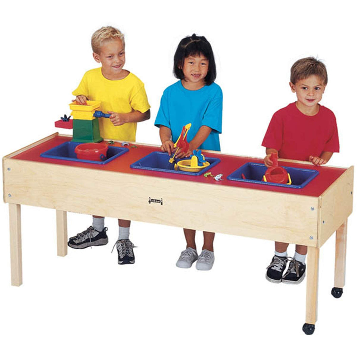 JontiCraft 0885JC 3 Tub Sensory Table, 24 Height, Brown