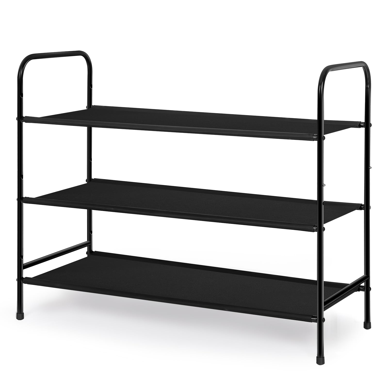MAX Houser 3 Tier Free Standing Shoe Rack, Shoe Organizer for Closet,Metal Shoe Storage Shelf for 9-12 Pairs of Shoes, Easy to A