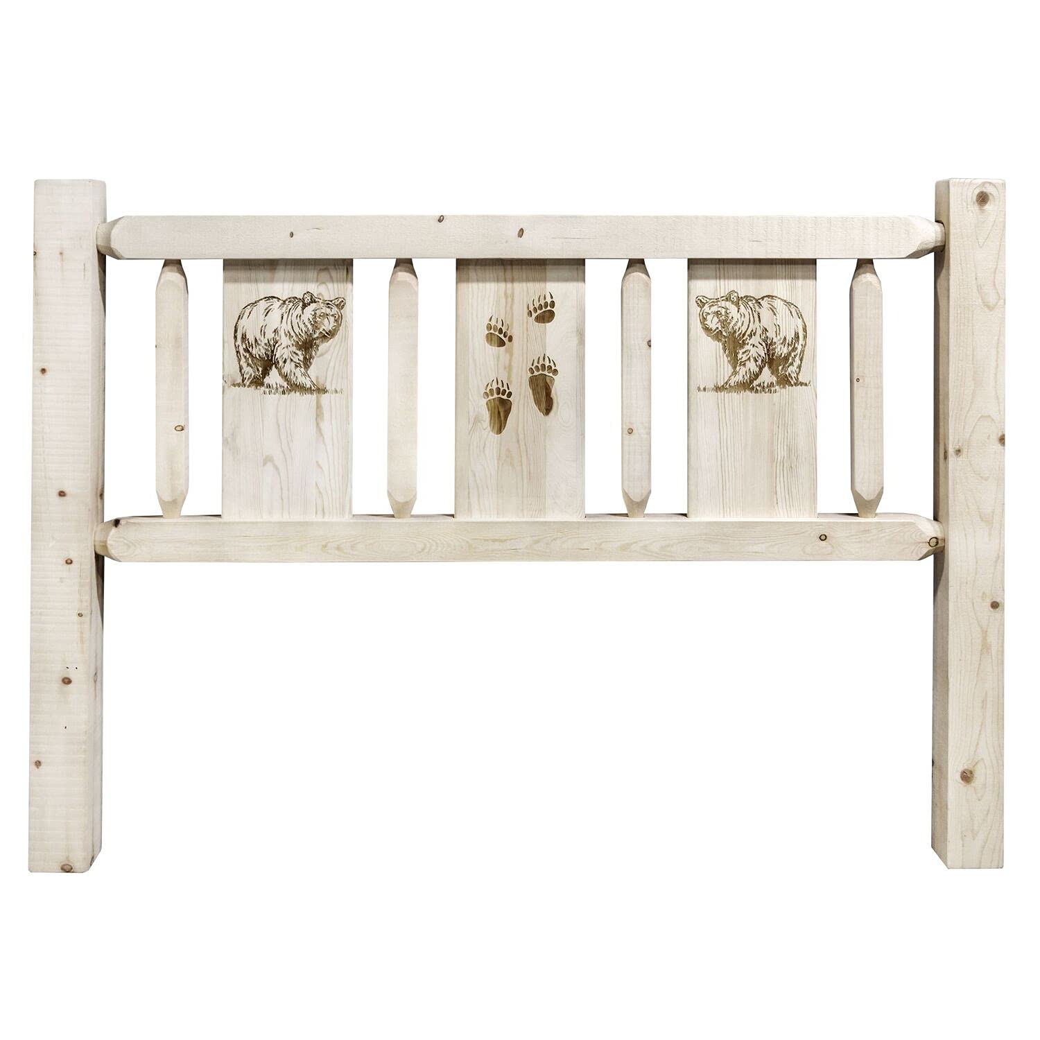 Montana Woodworks Homestead Collection Full Headboard w/Laser Engraved Elk Design, Ready to Finish