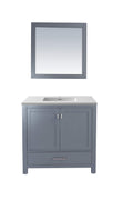 Laviva Wilson 36 - Grey Cabinet Matte White Viva Stone Solid Surface Countertop