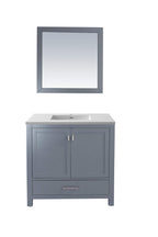 Laviva Wilson 36 - Grey Cabinet Matte White Viva Stone Solid Surface Countertop