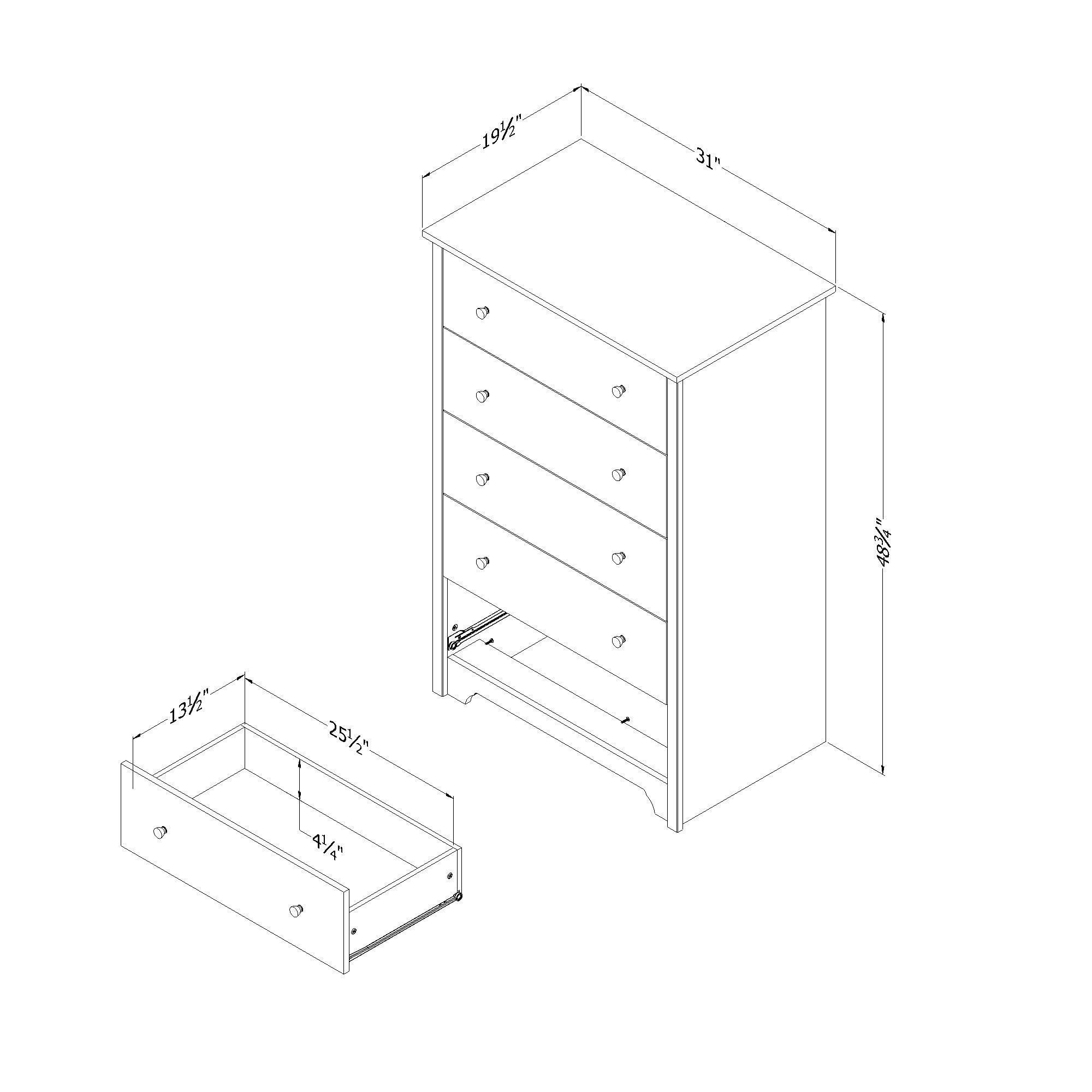 South Shore Vito 5-Drawer Chest Dresser, Natural Ash