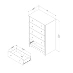 South Shore Vito 5-Drawer Chest Dresser, Natural Ash