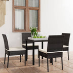 vidaXL Patio Dining Set 5 Piece, Outdoor Dining Set for Garden Yard, Table and Chair for Balcony, Dining Table, Farmhouse Style, Poly Rattan Black