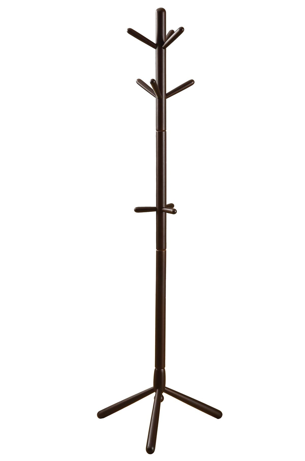 HomeRoots Solid Wood Coat Rack - 69' H/Cappuccino Wood Contemporary Style