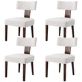 Bestano Modern Dining Chairs Set Of 4, Comfy Upholstered Side Chairs With Wood Legs, Velvet Fabric Dining Chairs With Curved Win