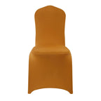 Peomeise 6Pcs Stretch Spandex Chair Cover For Wedding Party Dining Banquet Event (Gold, 6)