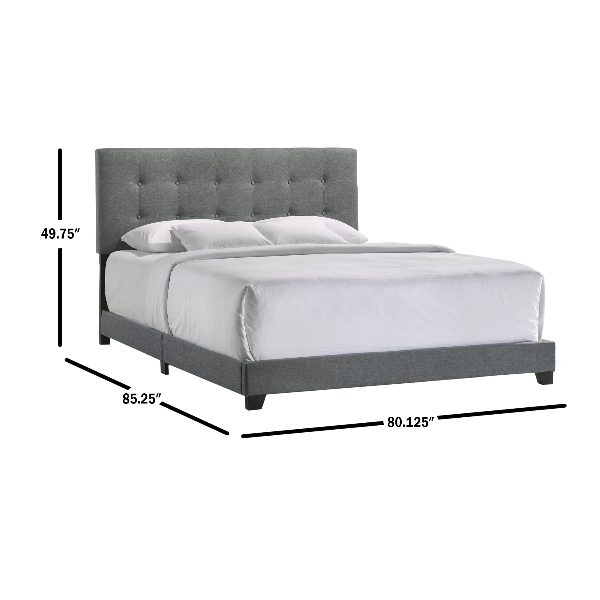 Intercon Addyson UPH Bed Platform, King (U.S. Standard), Gray