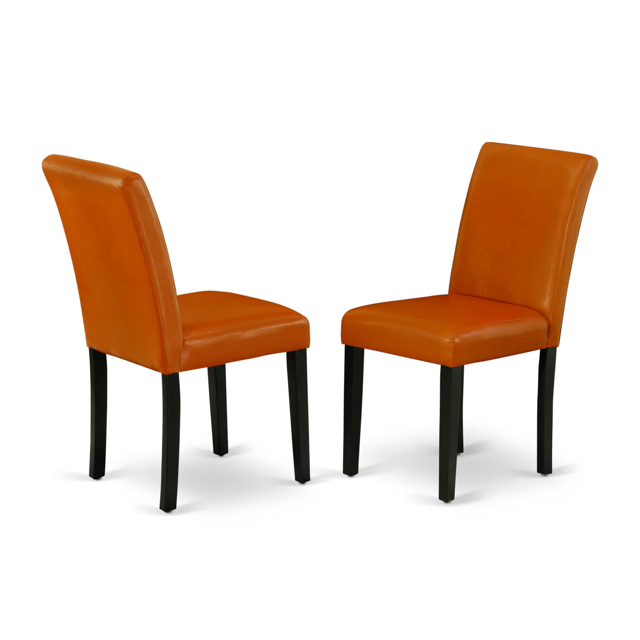 East West Furniture Duab7-Blk-61 7 Piece Kitchen Table & Chairs Set Consist Of A Rectangle Dining Table And 6 Baked Bean Faux Leather Parson Dining Room Chairs, 36X60 Inch, Black