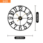 Leike Large Wall Clocks,Silent,Non Ticking,Battery Operated Rustic Round Modern Big Metal Wall Clock For Living Room, Bedroom,Ki