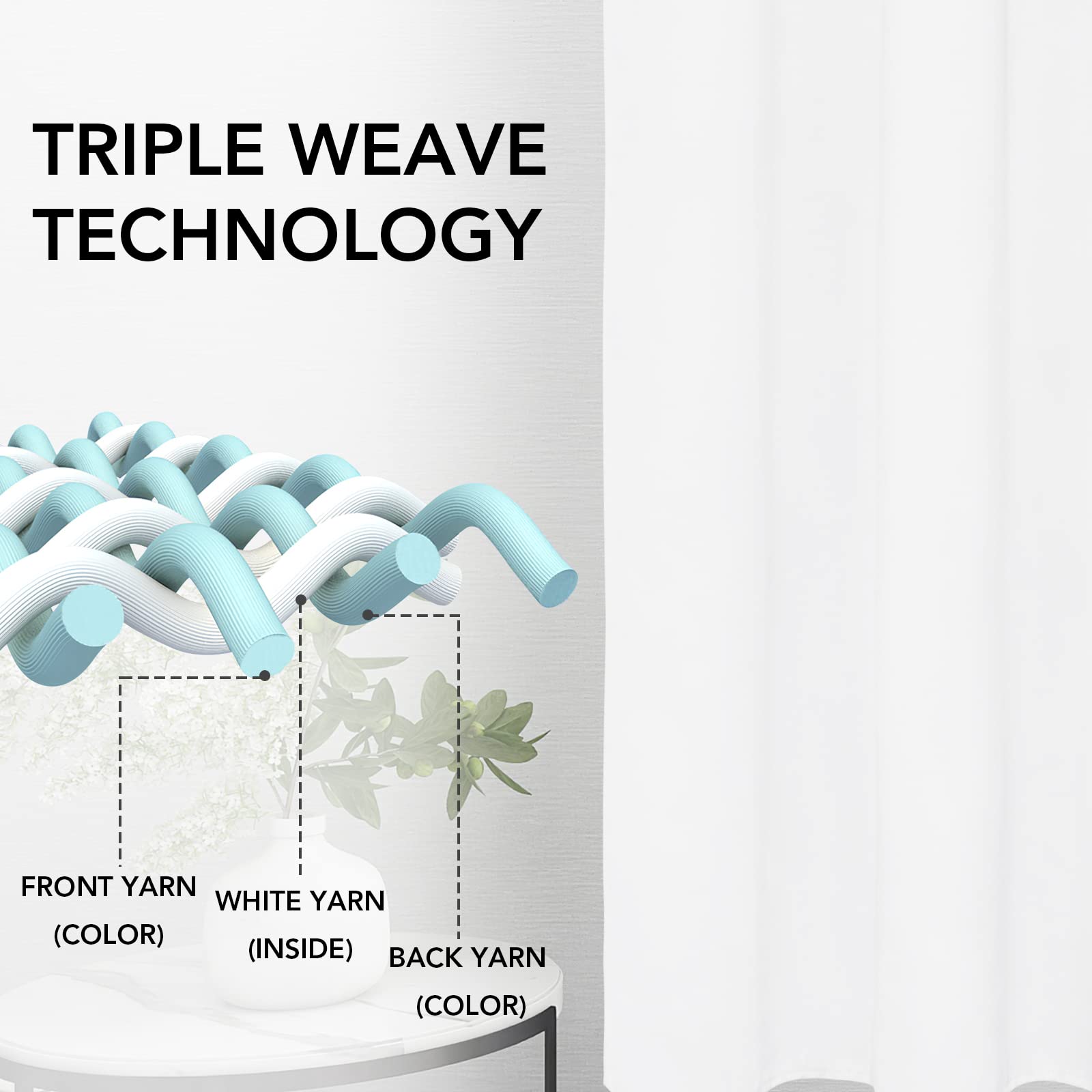 Easy-Going Rod Pocket Blackout Curtains For Bedroom, Room Darkening Window Curtains For Living Room, Thermal Insulated Noise Reduction Solid Window Drapes, 2 Panels(42X36 In, White)