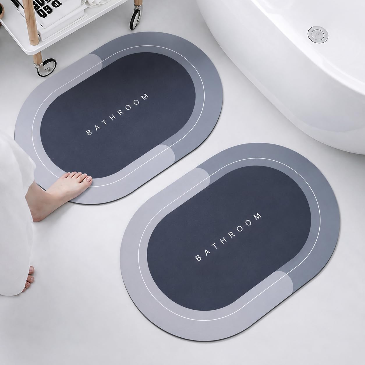 BRUFF KING | Washroom Door Carpet with Waterproof Grip Base, Fast Drying Plush Surface Water Soaking Floor Mat for Kitchen Passa