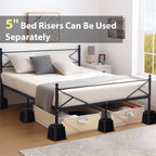 Tomgear Bed Risers 8 Inch, Heavy Duty Bed Lifts In Heights Of 3, 5 Or 8 Inches, Stackable Risers For Sofa, Couch, Chair, Desk, S