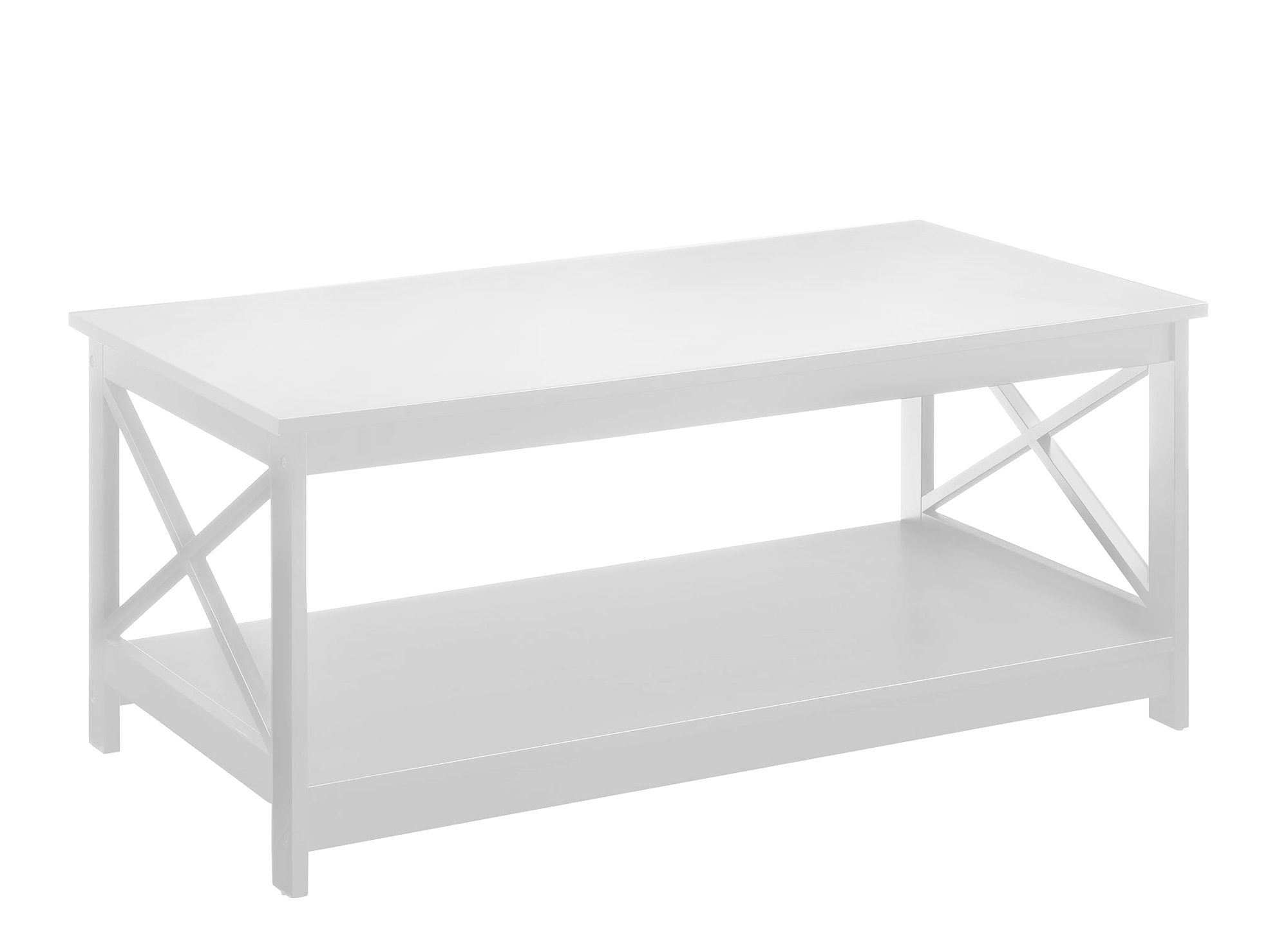 Convenience Concepts Oxford Coffee Table with Shelf, White