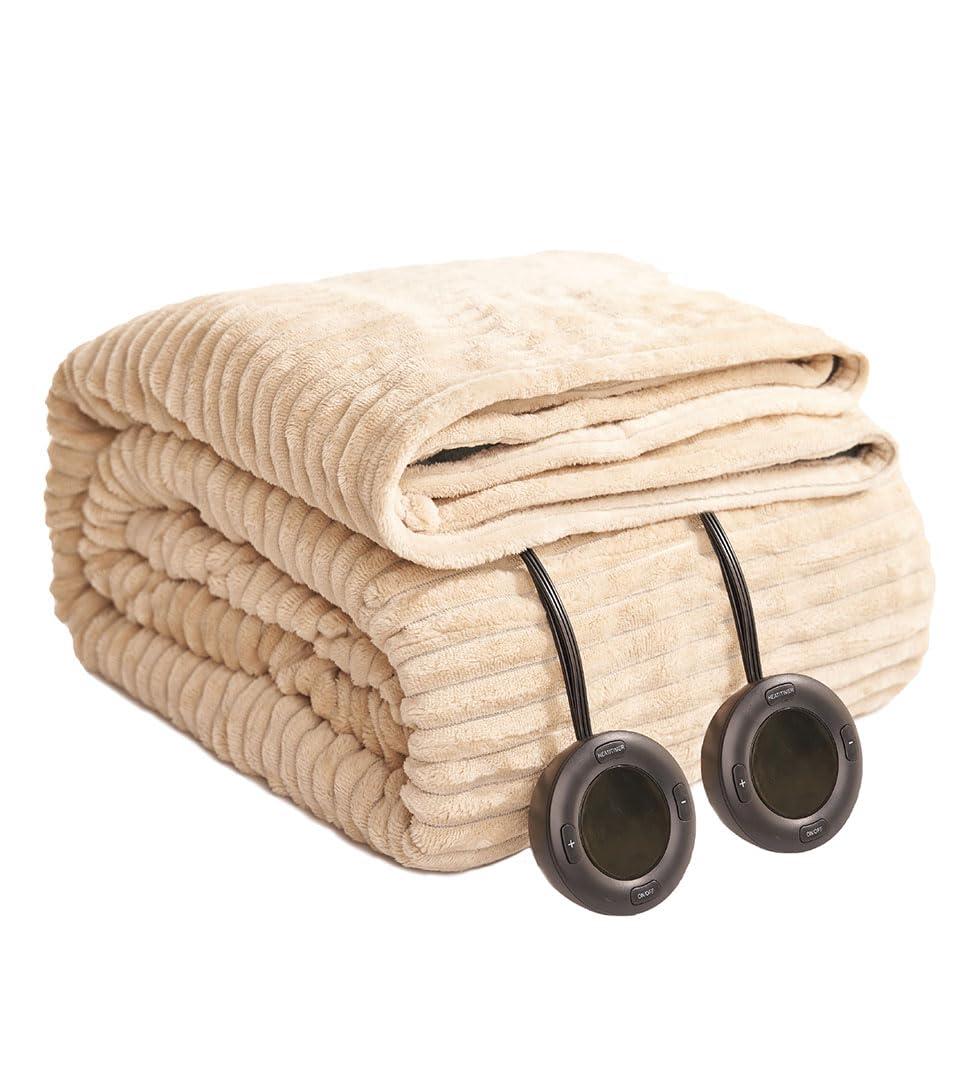 Homisprite Heated Blanket Queen Size 84'X90',Etl Certification-6 Heating Levels Electric Blanket&1-10 Hour Auto Off,Heating Bl