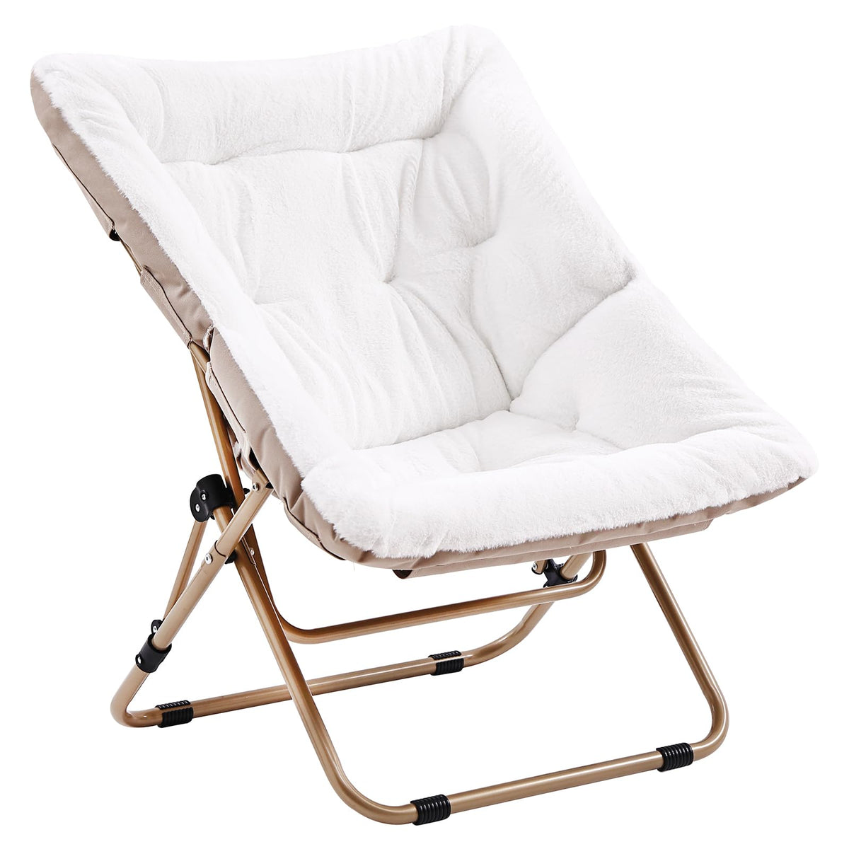 Givjoy Comfy Folded Chair, Soft Faux Fur Oversized Folding Chair, Flexible Lounge Lazy For Kids Girls Teens Adults, Moon Chair F