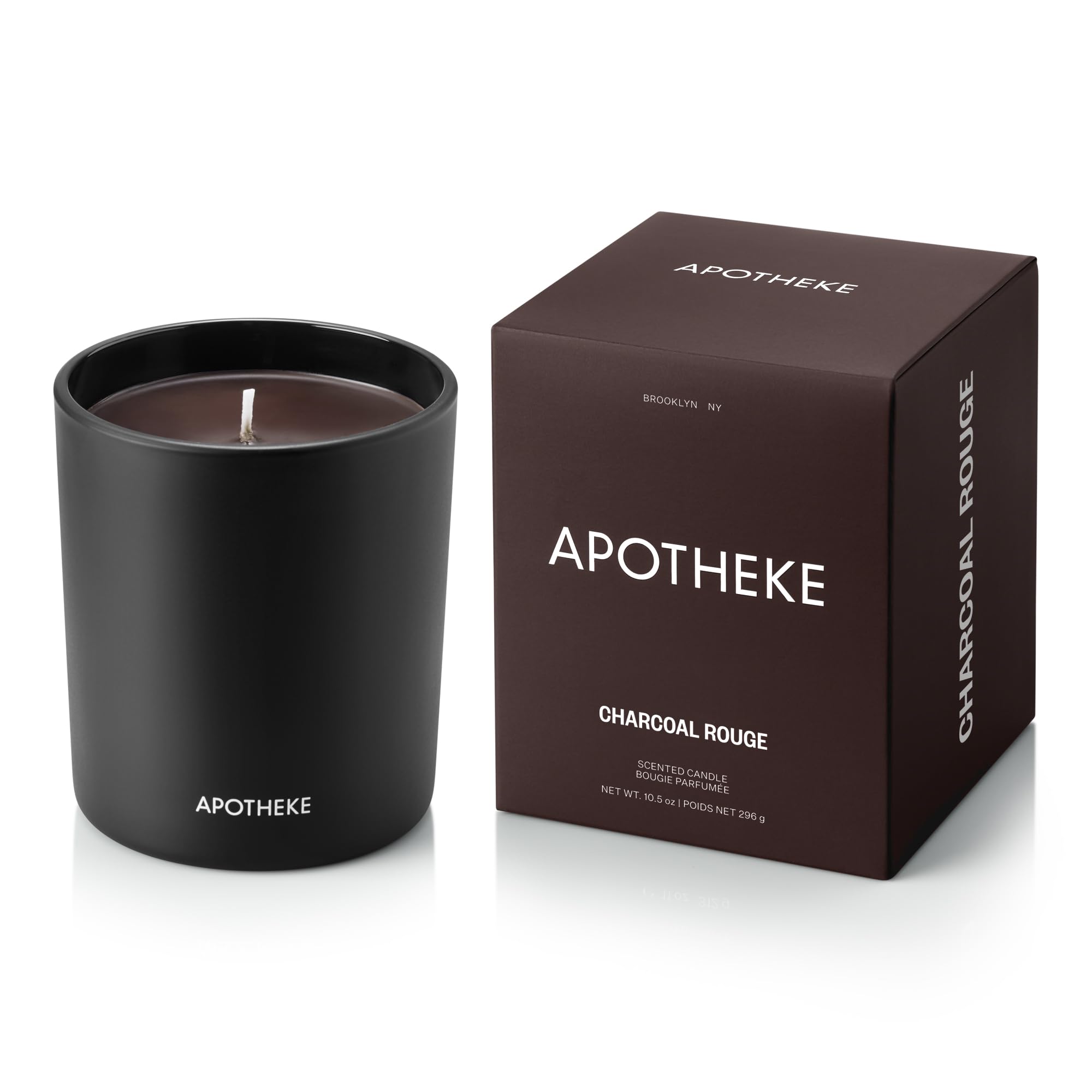 Apotheke Scented Candles for Home, Charcoal Rouge - 10.5 oz Long-Lasting Soy Wax Jar Candle - 60-70 Hours Burn Time - Notes of C