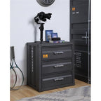 Acme Cargo Container Style Rectangular 3-Drawer Metal Chest in Gunmetal Metal