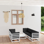 vidaXL Solid Pinewood Patio Lounge Set Piece 8 Piece Wooden Lounge Set Seating Sofa Dining Seat Sitting Lounger Outdoor Garden Furniture
