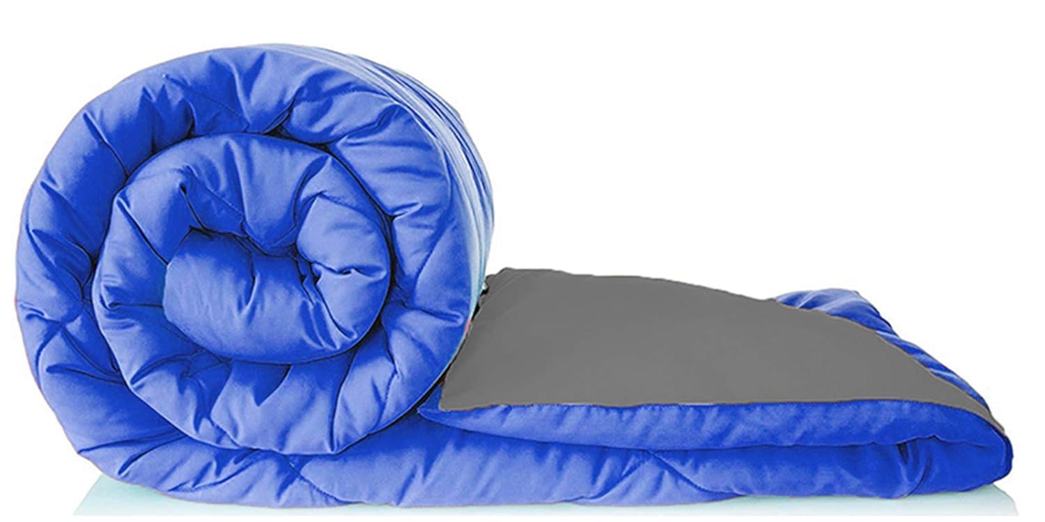 Casa Copenhagen Microfibre Reversible Comforter Single Bed Royal Blue & Dark Grey