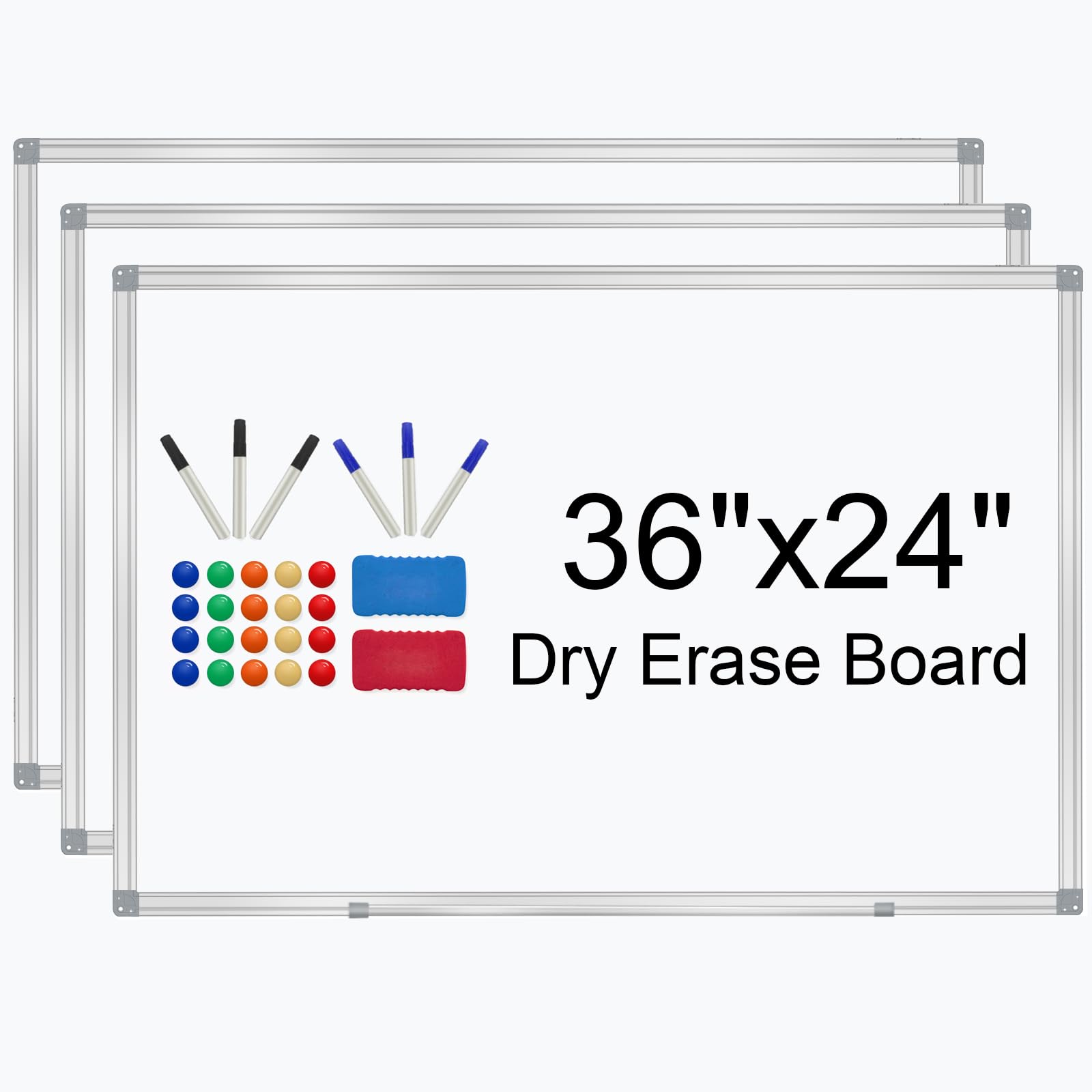 H-Qprobd 3' X 2' Whiteboard Dry Erase White Board For Wall 36X24 (3Pcs) Magnetic Boards For Office Classroom & Home, Small Wall