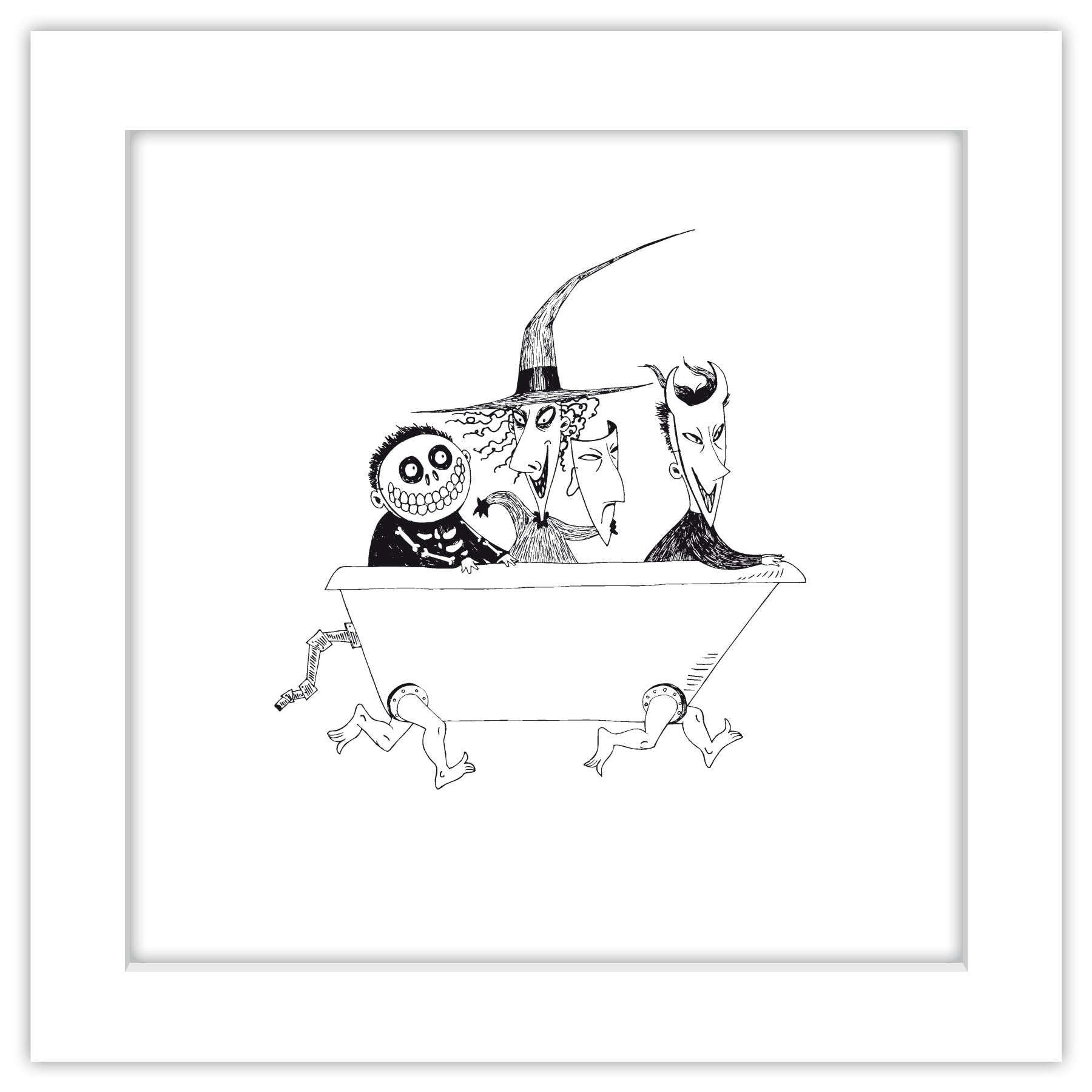 Trends International Gallery Pops Disney Tim Burtons The Nightmare Before Christmas - Bathtub Wall Art Wall Poster, 12 x 12, Wh