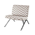 Monarch Specialties Dark Taupe  Inch Chevron Inch  Fabric/Chrome Metal Accent Chair, 31Inch