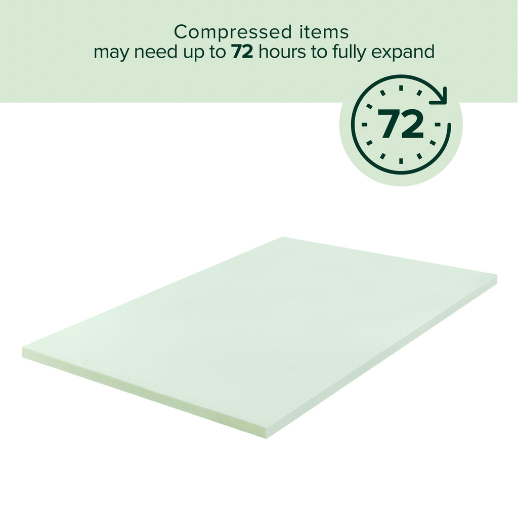 Zinus 1.5 Inch Green Tea Memory Foam Mattress Topper, Pressure-Relieving Layers, Certipur-Us Certified, Full