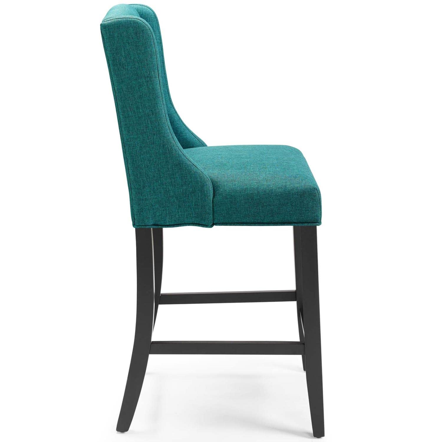 Modway Baronet Tufted Button Upholstered Fabric Counter Bar Stool Set Of 2 In Teal