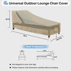 OutdoorLines Waterproof Patio Chaise Lounge Chair Cover, UV Resistant, Heavy Duty, Camel, 2 Pack, 78x35.5x33 Inches
