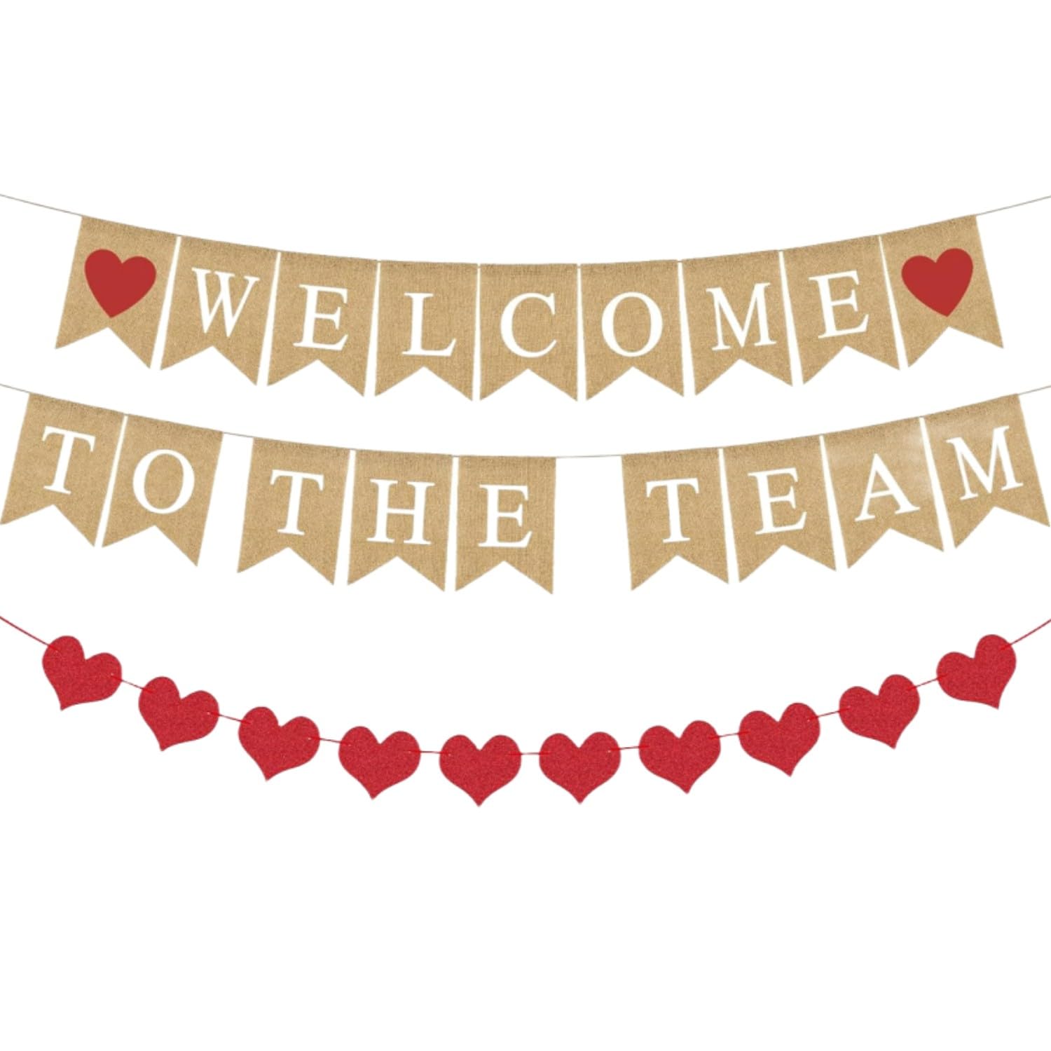 Welcome To The Team Burlap Banner For New Teacher Boss Employee Coworker Staff Colleague Team Member Hanging Garland Kit Paper B