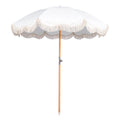 Funsite 6.5Ft Boho Beach Umbrella With Fringe, Upf 50+ Tassel Umbrellas With Carry Bag, Premium Wood Pole Foldable Patio Umbrell