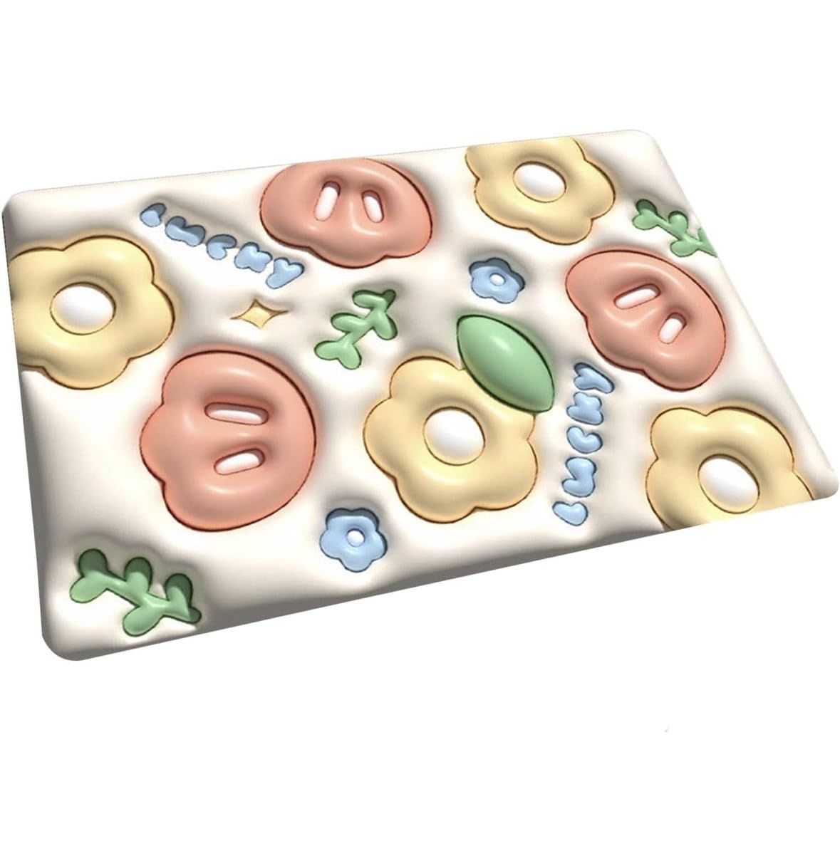 Soft Floral AntiSlip Bath Mat, NonSlip Bathroom Floor Mat with 3D Flower Design