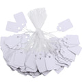 White Marking Tags Price Tags Price Labels Display Tags With Hanging String, 500 Pack (24 X 15 Mm)