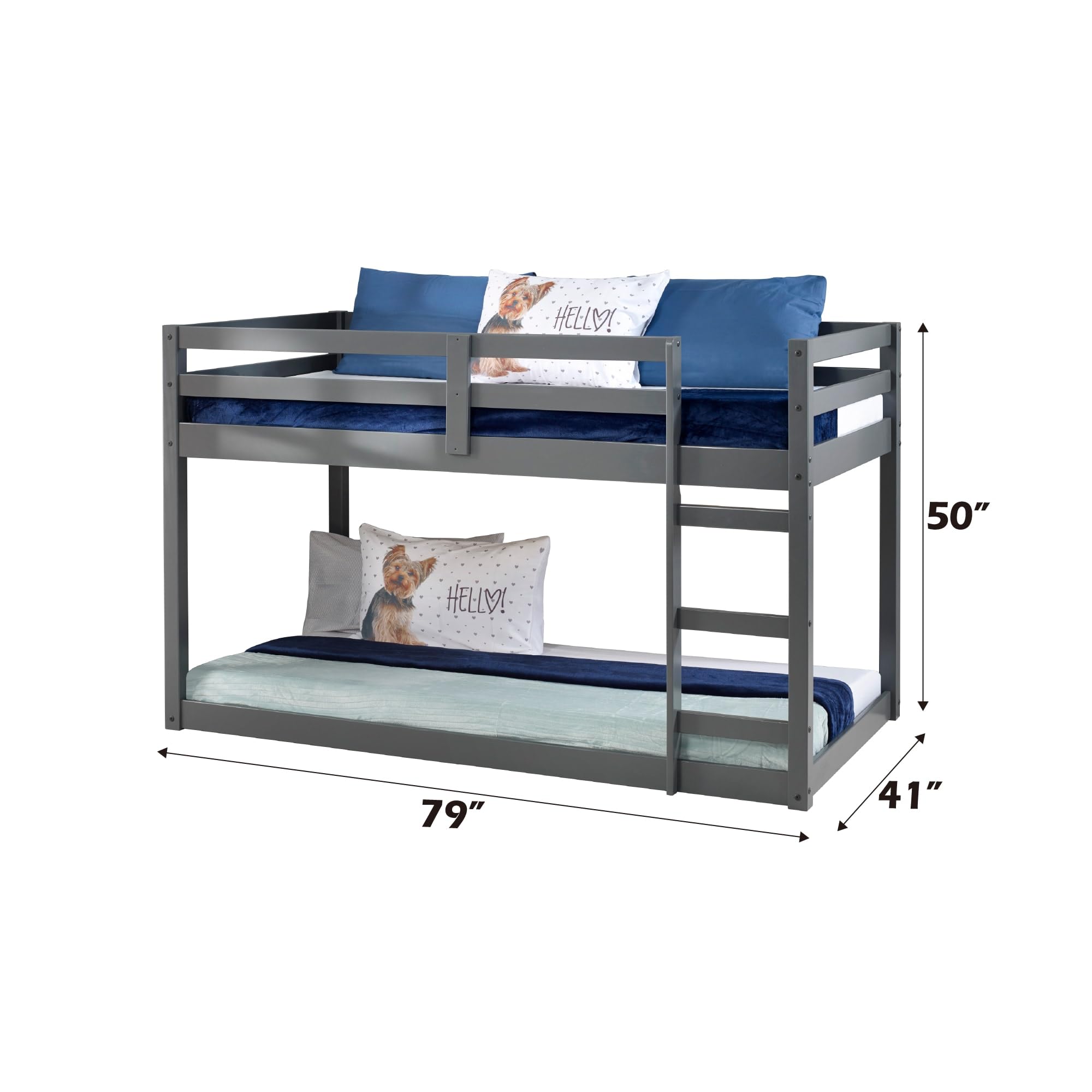 Acme Gaston Wooden Frame Loft Bed in Gray